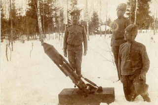 Расчет миномёта Лихонина. 1-я мировая война 